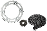 Kit Nxr 160 Bros (15 , 18) / Xre 190 (16 , 17) 48Z X 16Z Com Corrente 428H X 128L , Titanium (1045) , Riffel - imagem 1