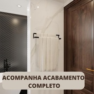 Porta Toalha Duplo 60cm Preto Design Italiano - Modernidade e Estilo para seu Banheiro - imagem 4