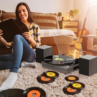 Toca-Discos VEDO Retro com Bluetooth e USB: Reviva o Vinil com Estilo! - imagem 4