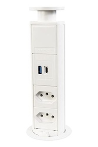 Torre De Tomada Branca Usb Tipo C + A Turbo + 2 Elétrica 20a - imagem 2