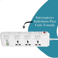 Extensão Elétrica Inteligente com USB-C PD e Tomada Universal: Organize e Carregue Tudo! - imagem 4