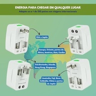 Kit 2 Adaptadores de Tomada Universal Bivolt: Viaje Conectado em +150 Países! - imagem 5