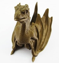 Estatueta Dragão Bebê 10cm - Design Exclusivo Toque 3D Bronze - imagem 5