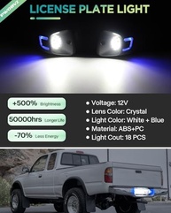 Luzes LED Placa Toyota Tacoma T100 1992-2004 - Branco/Azul U-Shape - imagem 3