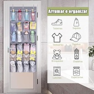 Sapateira de Porta Organizadora Vertical Transparente - 24 Bolsos para Armazenamento de Sapatos e Acessórios - imagem 5