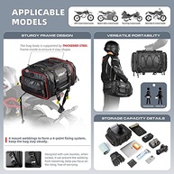 Bolsa Traseira Expansível Rhinowalk 26L: Aventura Impermeável para Sua Moto - imagem 5
