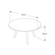 Mesa de Centro Dubai - Design Redondo Tripé com Pés Palito em Madeira | Ideal para Salas Modernas - imagem 3