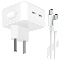 Carregador Turbo 50W USB-C PD: iPhone 15/16 Pro Max Ultra Rápido com Cabo 1M e Duas Portas - imagem 1