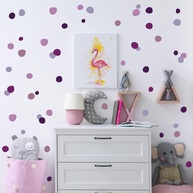 Adesivo de Parede Bolinhas Irregulares em Tons de Lilás - 70 Unidades | Decore com Estilo e Facilidade - imagem 1