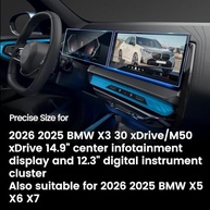 Protetor de Tela em Vidro Temperado 2 Unidades para BMW X3 2025 2026 - Painel e Infotainment 31.2cm/37.8cm - imagem 3