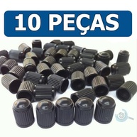 Kit 10 Tampas Válvula Pneu Preto Universal - Proteção e Estilo para Carros e Motos - imagem 3