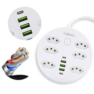 Extensão Coibeu: 10 Tomadas + 5 USB (2 USB-C PD) - Carregamento Rápido e Proteção Total - imagem 2