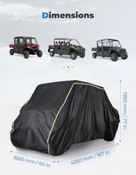 Capa UTV KEMIMOTO 4 Lugares 420D Impermeável Grande - Proteção Total para Seu Veículo - imagem 3