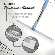 Rodo e Vassoura Mágica 2 em 1 com Raspador de Silicone Giratório 180° - Limpeza Inteligente para Vidros e Pisos - imagem 4