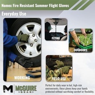 M MCGUIRE GEAR Nomex Luvas de voo de verão, luvas táticas longas de couro, luvas resistentes a incêndios, policiais, pilotos e operadores (Sage Green, 11) - imagem 5