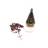 Terço Nossa Senhora Aparecida 10 cm em Resina com Contas Vermelhas - Decoração e Devoção - imagem 1