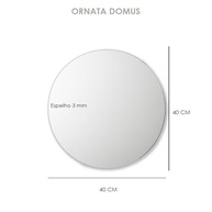 Espelho Redondo Decorativo 40cm com Fita Dupla Face - Vidro Lapidado Autoadesivo para Sala, Quarto e Banheiro - imagem 3