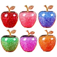 Maçãs de Cristal Decorativas - 6 Peças em Vidro Transparente com Efeito Strass - Ideal para Decoração de Mesa, Escritório e Presentes - imagem 2