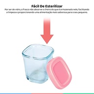 Potes de Vidro para Armazenamento de Leite Materno - Rosa | Segurança e Qualidade Clingo - imagem 5