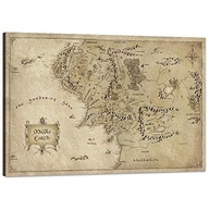 Yatsen Bridge Arte de Parede Vintage Mapa da Terra Média - Pintura em Tela HD para Decoração de Sala, Quarto e Escritório - imagem 2