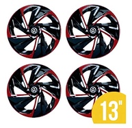 Jogo de Calotas Esportivas Nitro Aro 13 Black Red - Visual Agressivo e Universal - imagem 3