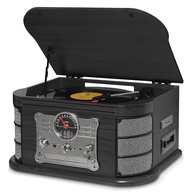 Vitrola Raveo Spazio Ebony: Som Clássico com Tecnologia Moderna - Bluetooth, CD, Cassete e Mais! - imagem 1