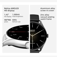Smartwatch QCY GT S8 WA23S8A Preto: Tela AMOLED, Ligações e Resistência à Água - imagem 4