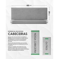 Cabeceira Modular Estofada para Cama de Casal - Design Sofisticado com Fita Dupla Face (Off White) - imagem 2