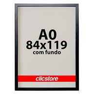 Moldura 84x119cm A0 Preta com Fundo – Sem Vidro | Madeira Reflorestada - imagem 2