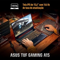 Notebook ASUS TUF Gaming A15, RTX 3050, AMD RYZEN 7, 16 GB, 512 GB SSD, W11 Home, Tela 15.6'' FHD, Graphite Black - FA506NCR-HN088W - imagem 4