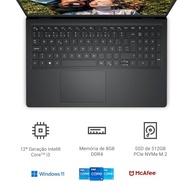 Notebook Dell Inspiron I15-I120K-A15P 15.6" Full HD 12ª Geração Intel Core i3 8GB 512GB SSD Windows 11 Preto - imagem 3