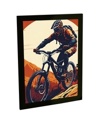Quadro Decorativo Bicicleta Ciclismo Trilha A2 46x64cm - Moldura Pinus com Impressão em Papel Fotográfico - imagem 1
