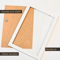 Kit 5 Quadros com Moldura A3 30x42 cm em Madeira com Vidro - Ideal para Diplomas, Certificados e Posters (Branco) - imagem 3