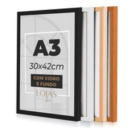 Kit 2 Quadros A3 com Vidro - Moldura Preta 30x42cm para Diplomas e Certificados - imagem 1