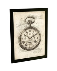 Quadro Decorativo A4 Relógio Bússola Retro - Design Vintage para Ambientes Modernos - imagem 2