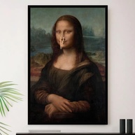 Quadro Decorativo Banheiro Monalisa Cheiro Ruim A4 23x33cm - Moldura Premium com Impressão em Alta Definição - imagem 1