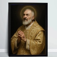 Quadro Decorativo São Padre Pio de Pietrelcina - A4 com Moldura | Arte Religiosa Devocional - imagem 2