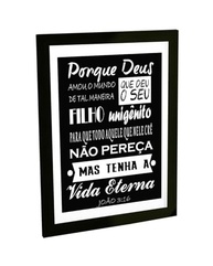 Quadro Decorativo A4 João 3:16 com Moldura – Fé e Esperança na Sua Parede - imagem 2