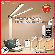 Abajur LED de Mesa: 3 Tons e Recarregável USB - imagem 1