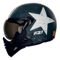 Capacete Aberto Peels F-21 Old Tank Verde Militar Fosco - Estilo e Segurança para sua Moto - imagem 2