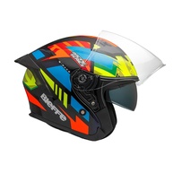 Capacete Moto Aberto Bieffe B-pace Aragon c/ Óculos Solar Interno - Preto Colorido - imagem 1