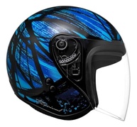 Capacete Aberto Bieffe Allegro Revival Azul com Óculos Solar Integrado - Tamanho 58 - imagem 3
