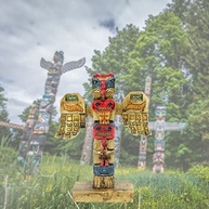Totem Indígena em Resina - Estátua Decorativa de 11,4 cm com Estilo Aborígene Americano - imagem 5