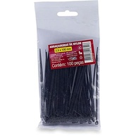 Abraçadeira de Nylon Force Line 100x2.5mm Preta - Kit com 100 Unidades | Fixação Segura e Organizada - imagem 2
