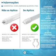 Kit 30 Abraçadeira para Lampada Tubular T8 Fluorescente Led - imagem 4