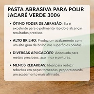 Pasta Abrasiva Jacaré Verde 300g: Polimento e Afiação Impecáveis para Facas, Lâminas e Metais - imagem 5