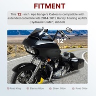 Kit Cabos Guidão Ape Hanger 30,5cm Harley Road King/Glide 2014-2015 ABS - Extensão Completa - imagem 3