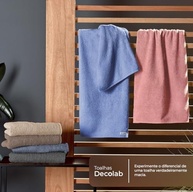 Decolab Jogo de Toalhas 100% Algodão Premium - Maciez e Absorção Máxima (Azul-marinho e Azul-claro, 5 Peças) - imagem 5
