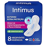 Absorvente Intimus Noturno: Proteção Extra Seca com Abas - imagem 1