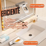 Mini Rodo Dobrável Push-Pull com Esponja Absorvente – Limpeza Rápida e Compacta para Espelhos, Bancadas e Espaços Pequenos - imagem 5